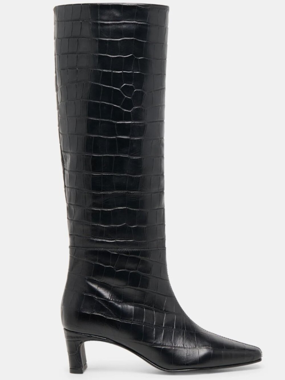 Dolce Vita Trixi Boots in Noir Croco Embossed Leather